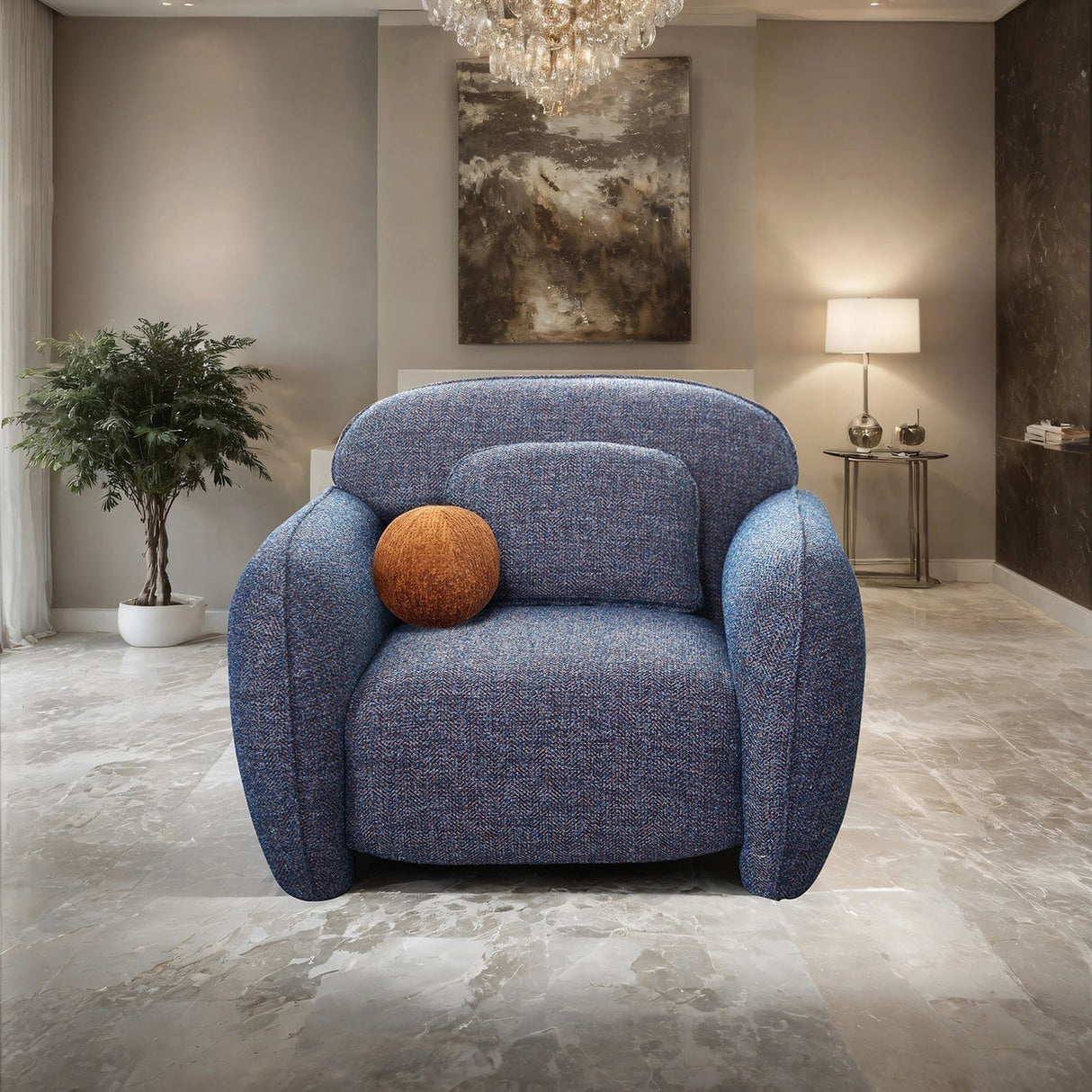 Previti Denim Blue Chair from Furniture of America - Luna Furniture