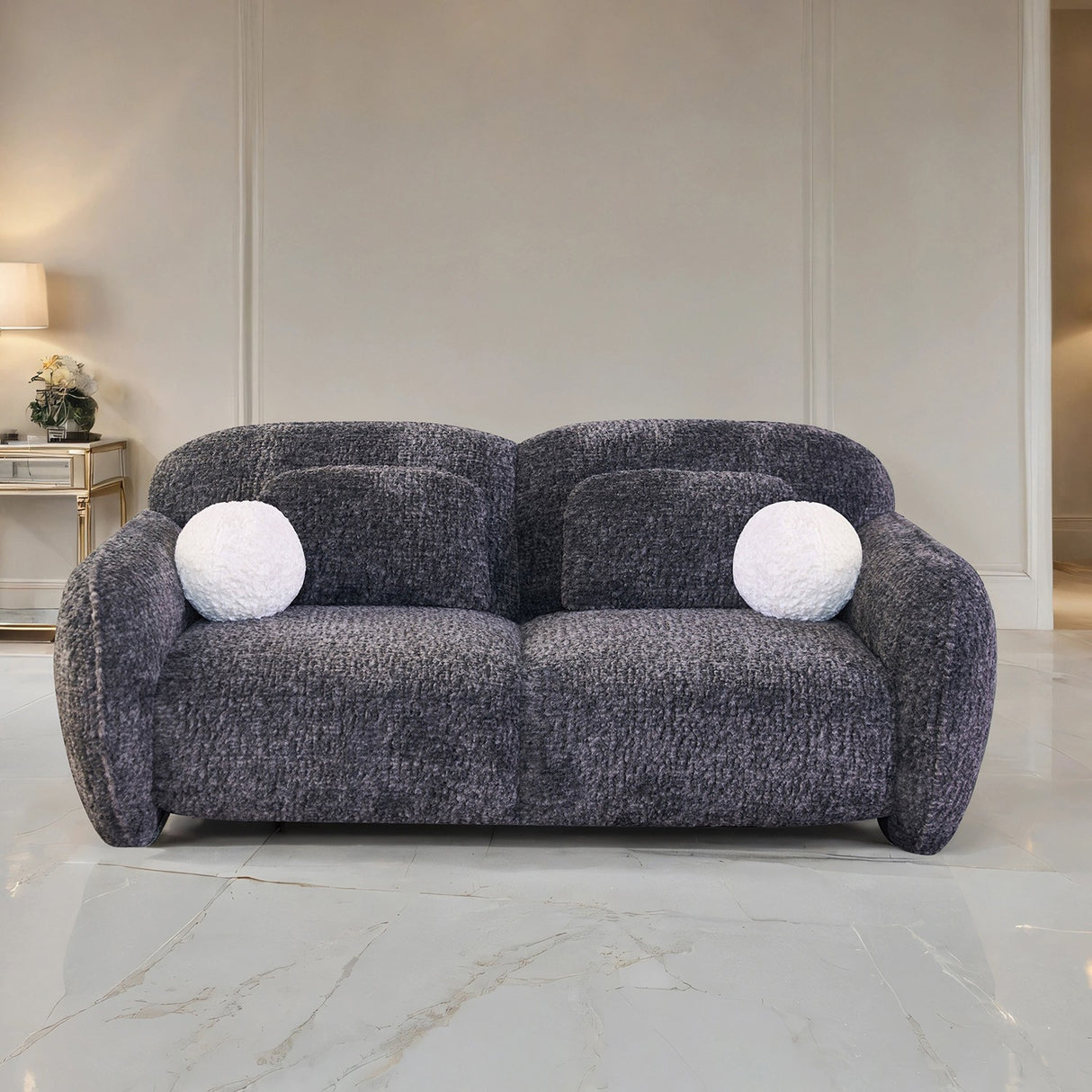 Previti Dark Gray Loveseat from Furniture of America - Luna Furniture