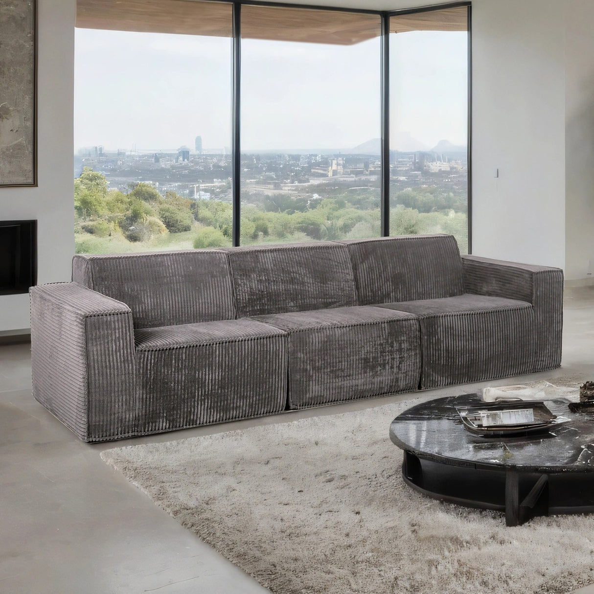 Kimara Dark Gray Compressed Foam Sofa from Furniture of America - Luna Furniture