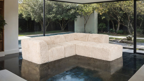 Nappi Sand Compressed Foam 5-Piece L-Shape Sectional from Furniture of America - Luna Furniture