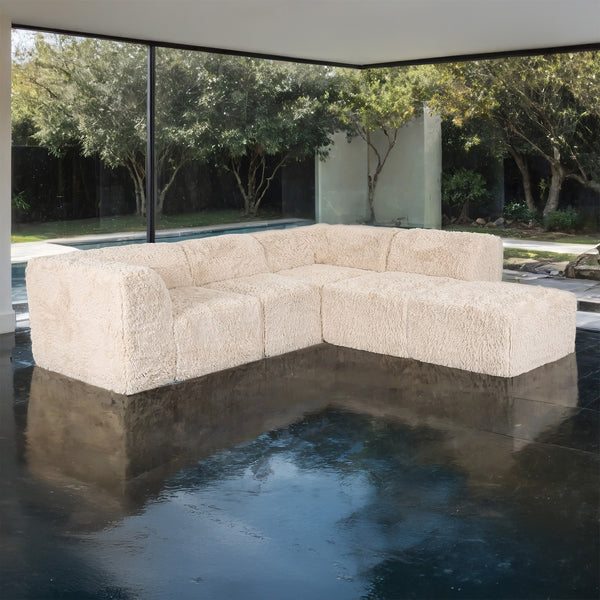 Nappi Sand Compressed Foam 5-Piece L-Shape Sectional