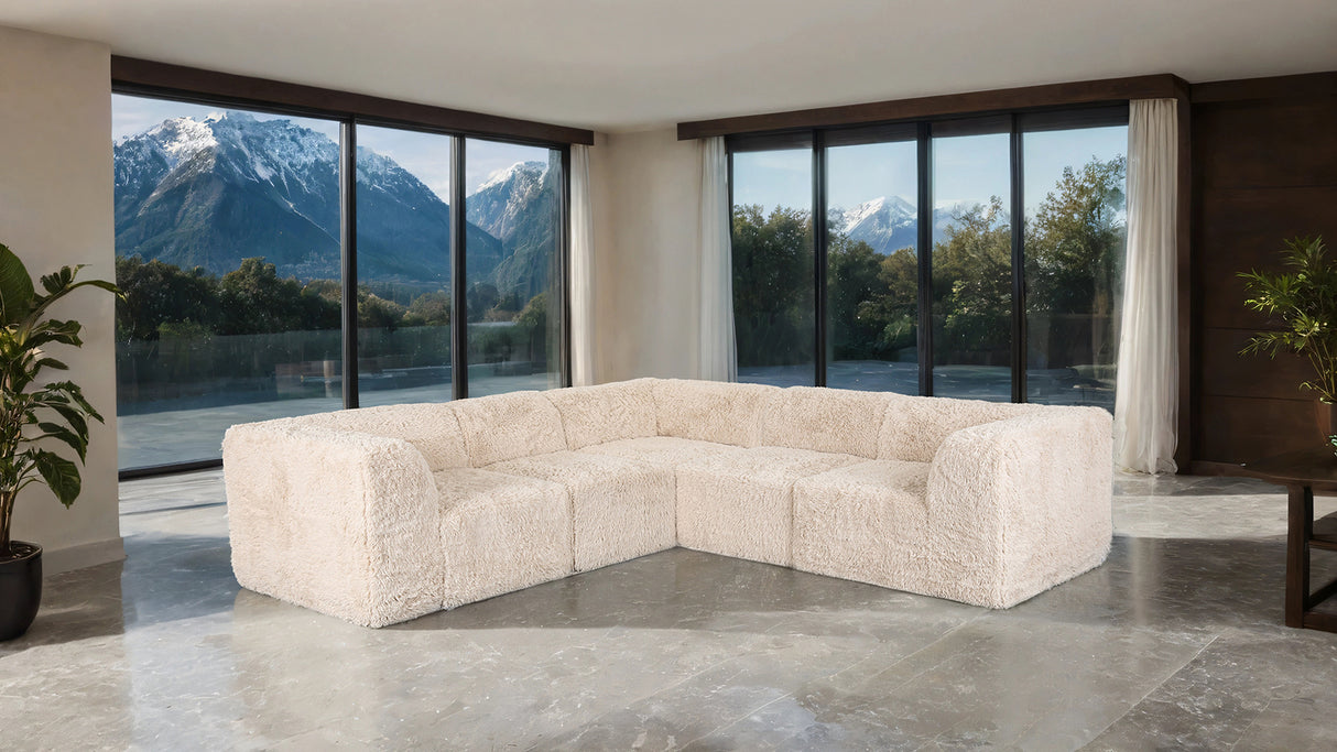 Nappi Sand Compressed Foam 5-Piece Corner Sectional from Furniture of America - Luna Furniture