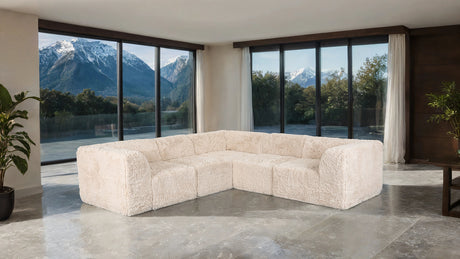 Nappi Sand Compressed Foam 5-Piece Corner Sectional from Furniture of America - Luna Furniture