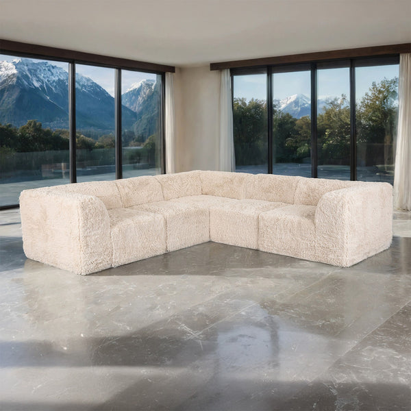 Nappi Sand Compressed Foam 5-Piece Corner Sectional