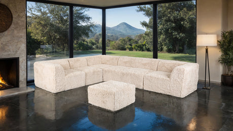 Nappi Sand Compressed Foam 7-Piece Sectional with Ottoman from Furniture of America - Luna Furniture