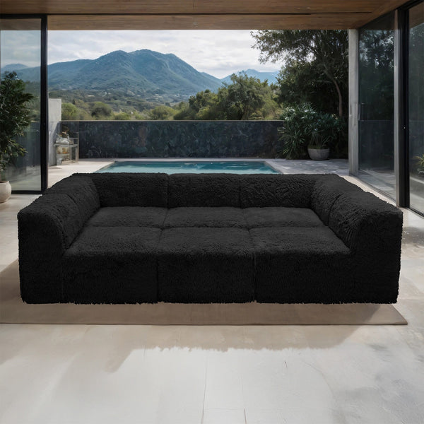 Nappi Black Compressed Foam Daybed Sectional