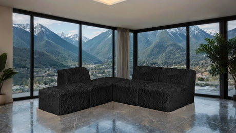 Nappi Black Compressed Foam 5-Piece Sectional from Furniture of America - Luna Furniture