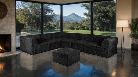 Nappi Black Compressed Foam 7-Piece Sectional with Ottoman from Furniture of America - Luna Furniture