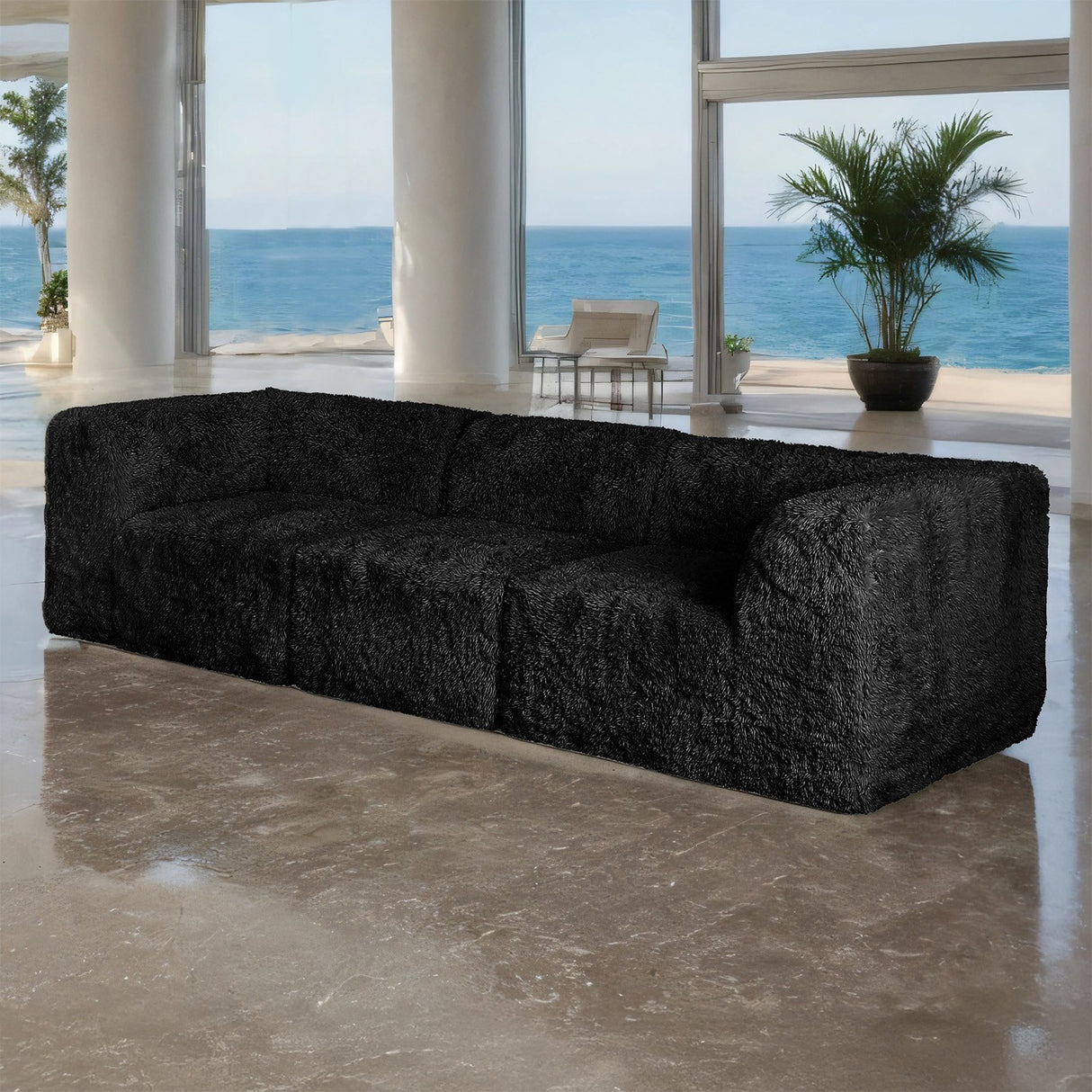 Nappi Black Compressed Foam Sofa from Furniture of America - Luna Furniture