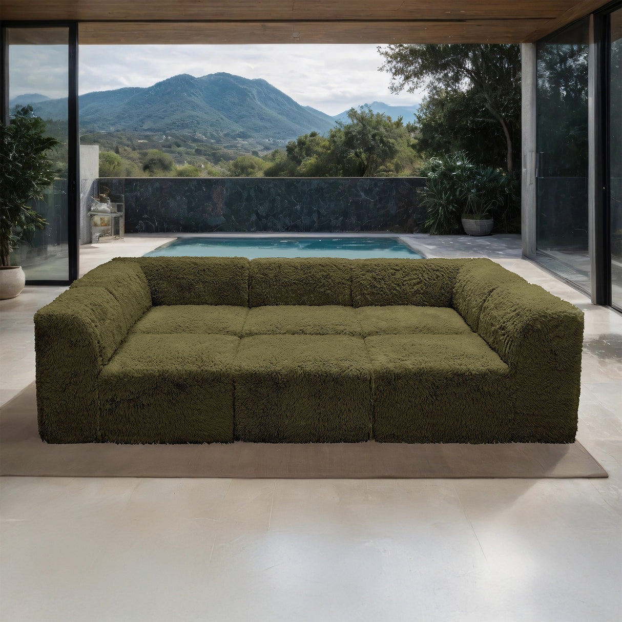 Nappi Olive Green Compressed Foam Daybed Sectional from Furniture of America - Luna Furniture