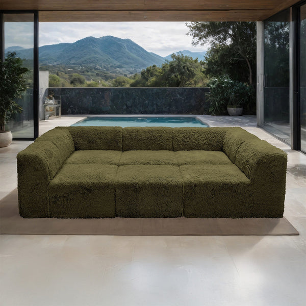 Nappi Olive Green Compressed Foam Daybed Sectional
