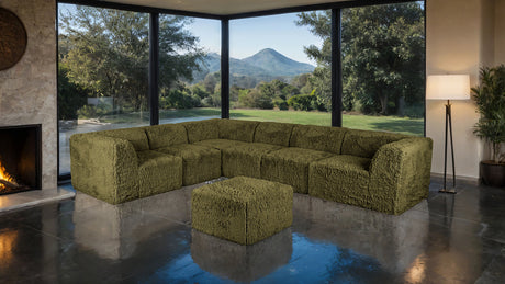 Nappi Olive Green Compressed Foam 7-Piece Sectional with Ottoman from Furniture of America - Luna Furniture