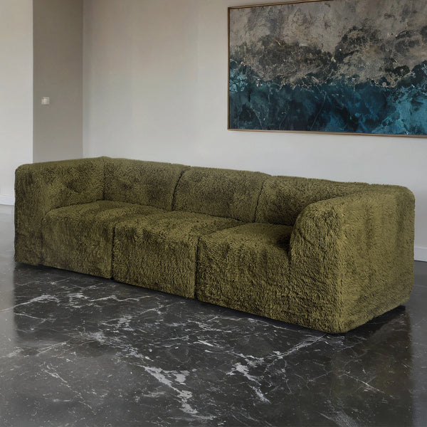 Nappi Olive Green Compressed Foam Sofa