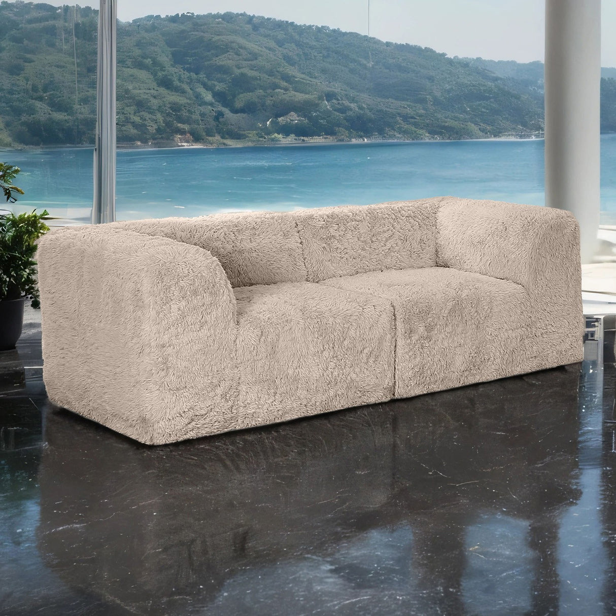 Nappi Taupe Compressed Foam Loveseat from Furniture of America - Luna Furniture