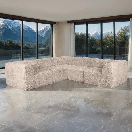Nappi Taupe Compressed Foam 5-Piece Corner Sectional from Furniture of America - Luna Furniture