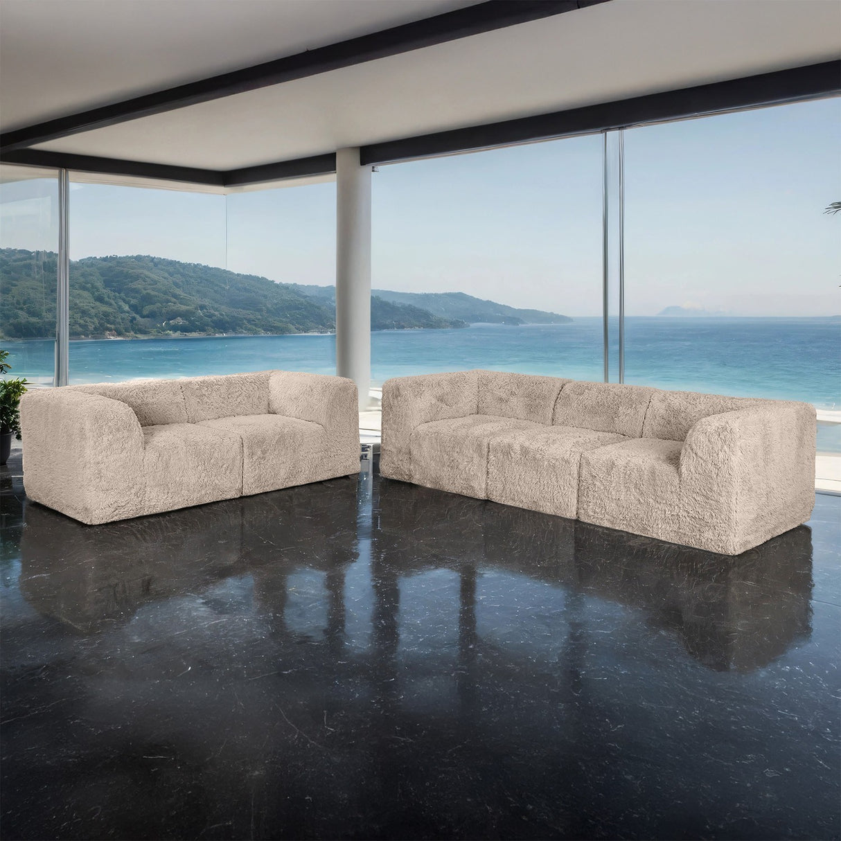 Nappi Taupe Compressed Foam Sofa from Furniture of America - Luna Furniture