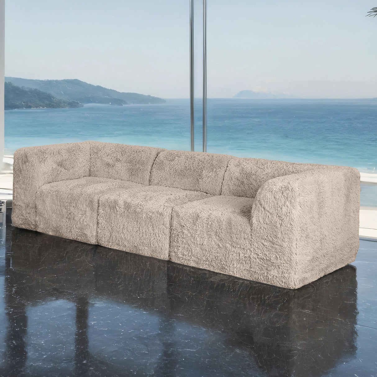 Nappi Taupe Compressed Foam Sofa from Furniture of America - Luna Furniture