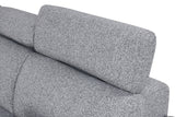Chatteris Gray sectional headrest, adjustable gray upholstered cushion, close-up