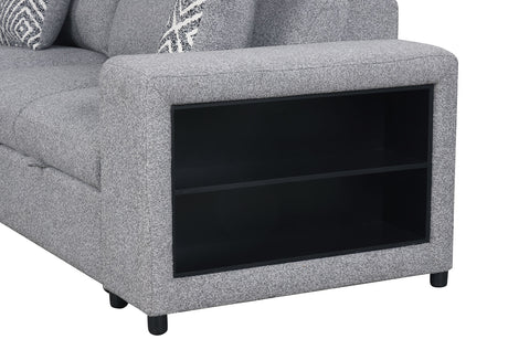 Chatteris Gray Left Chaise Sleeper Sectional from Furniture of America - Luna Furniture