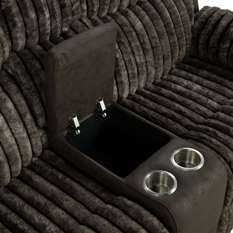 Dionysus Brown Manual Reclining Loveseat from Furniture of America - Luna Furniture
