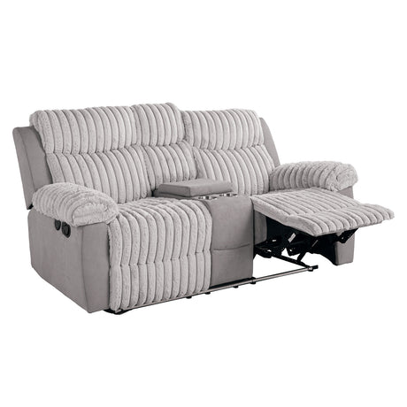 Dionysus Gray Manual Reclining Loveseat from Furniture of America - Luna Furniture