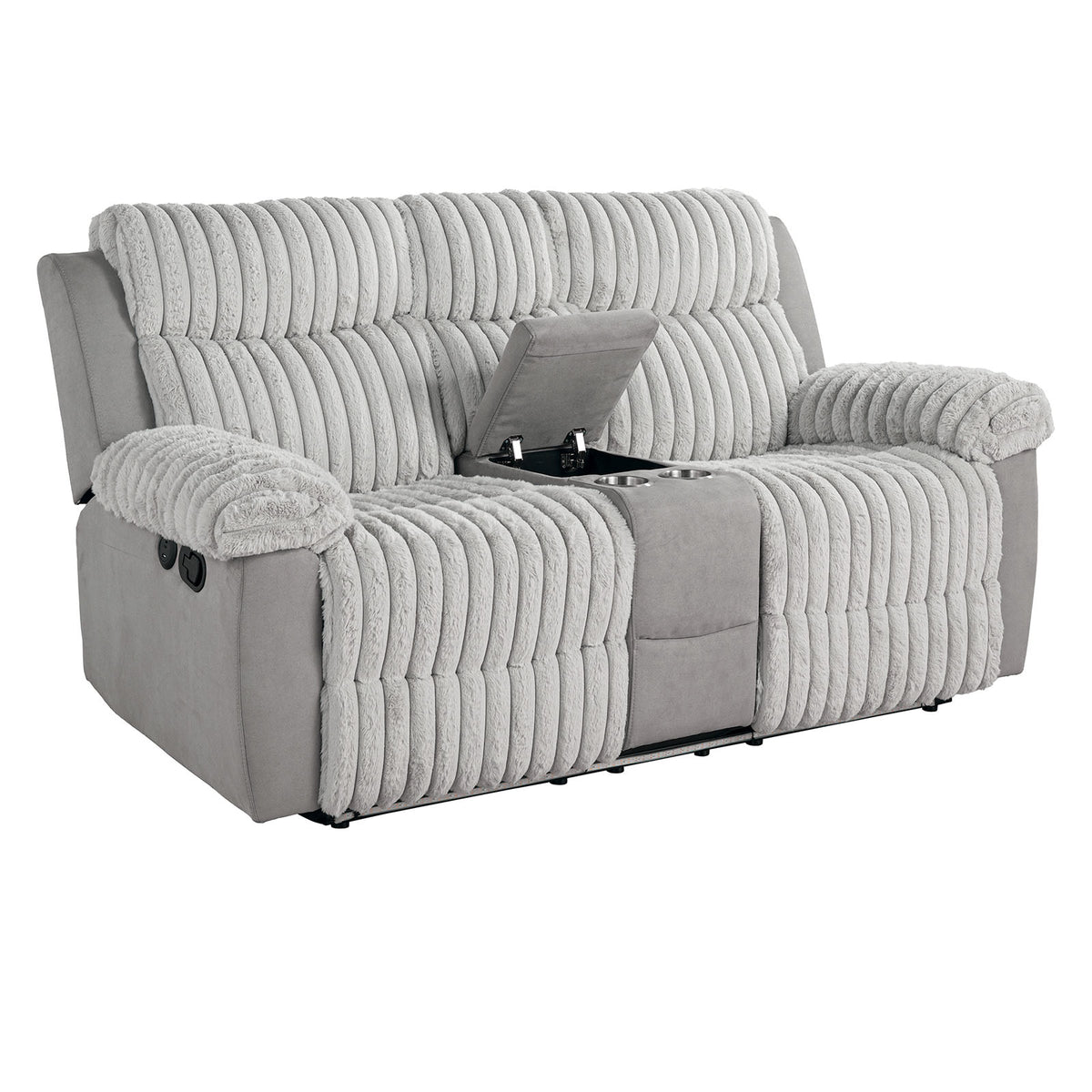 Dionysus Gray Manual Reclining Sofa from Furniture of America - Luna Furniture