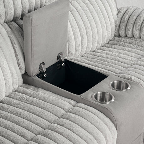 Dionysus Gray Manual Reclining Loveseat from Furniture of America - Luna Furniture