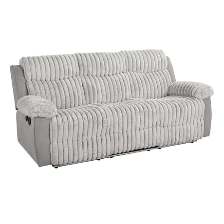 Dionysus Gray Manual Reclining Sofa from Furniture of America - Luna Furniture