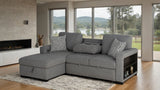Chatham Gray Sleeper Sectional with Left Chaise from Furniture of America - Luna Furniture
