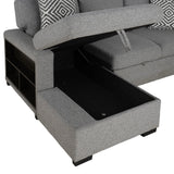 Chatham Gray Sleeper Sectional with Left Chaise from Furniture of America - Luna Furniture