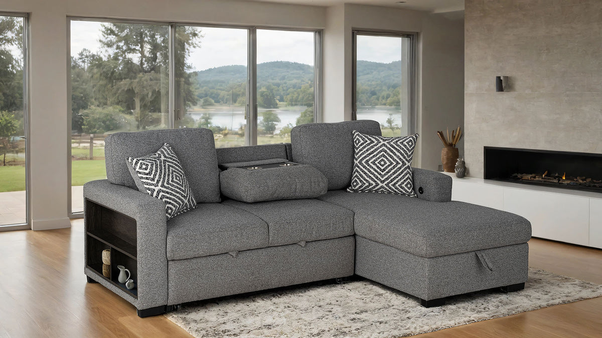 Chatham Gray Sectional from Furniture of America - Luna Furniture