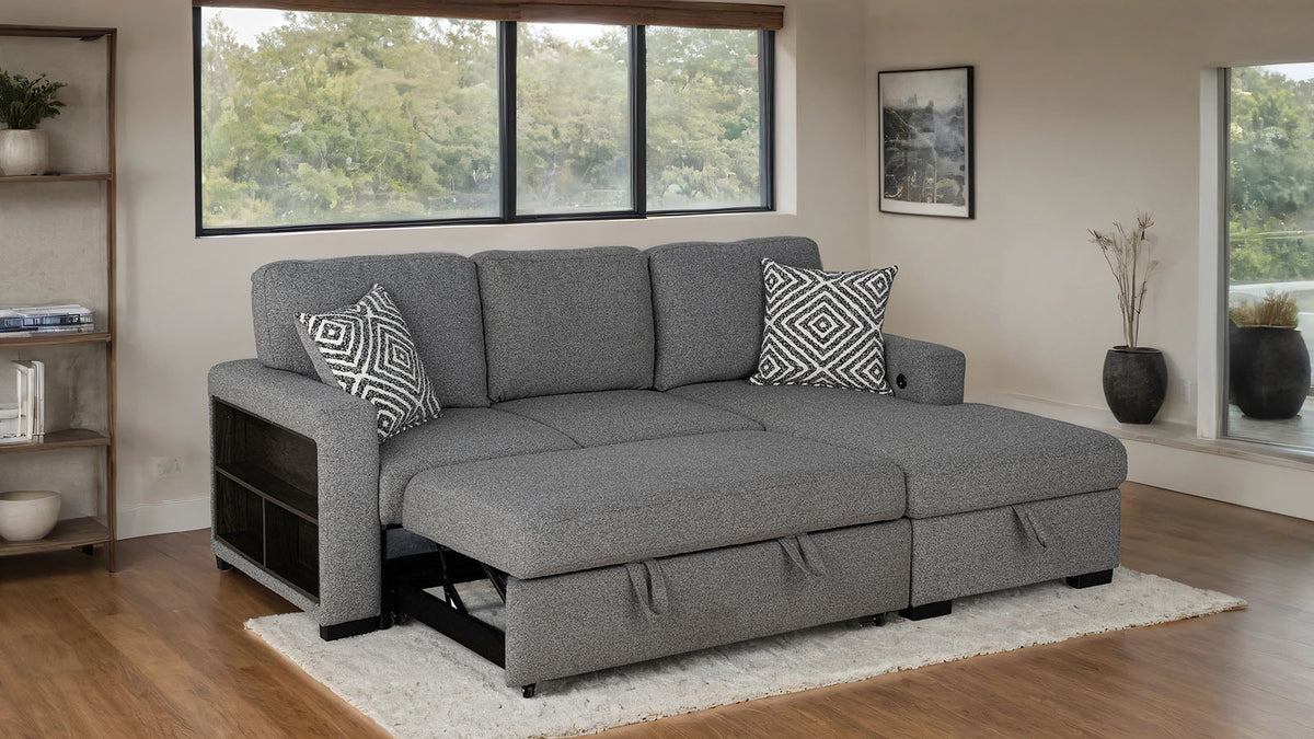 Chatham Gray Sectional from Furniture of America - Luna Furniture