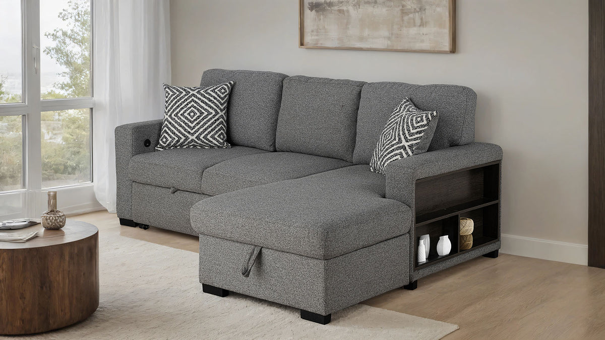 Chatham Gray Sectional from Furniture of America - Luna Furniture
