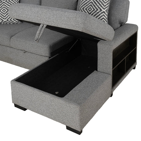 Chatham Gray Sleeper Sectional with Right Chaise from Furniture of America - Luna Furniture