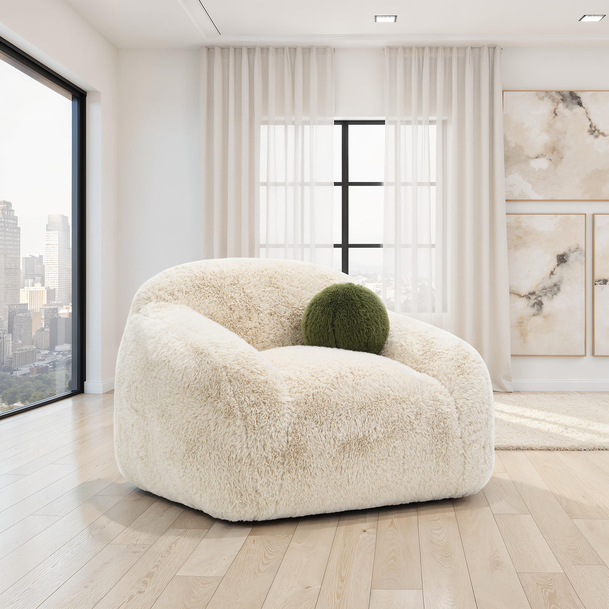 Darwen Sand Swivel Chair from Furniture of America - Luna Furniture