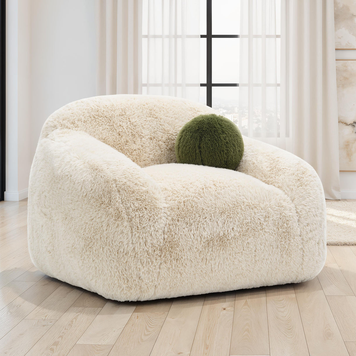 Darwen Sand Swivel Chair from Furniture of America - Luna Furniture