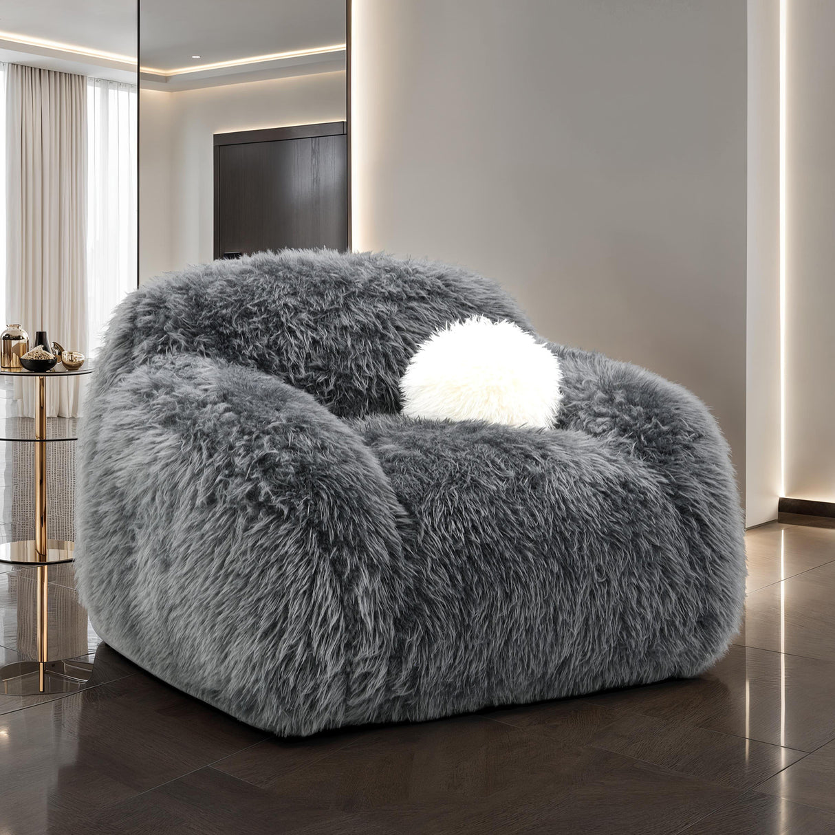 Darwen Dark Gray Swivel Chair from Furniture of America - Luna Furniture