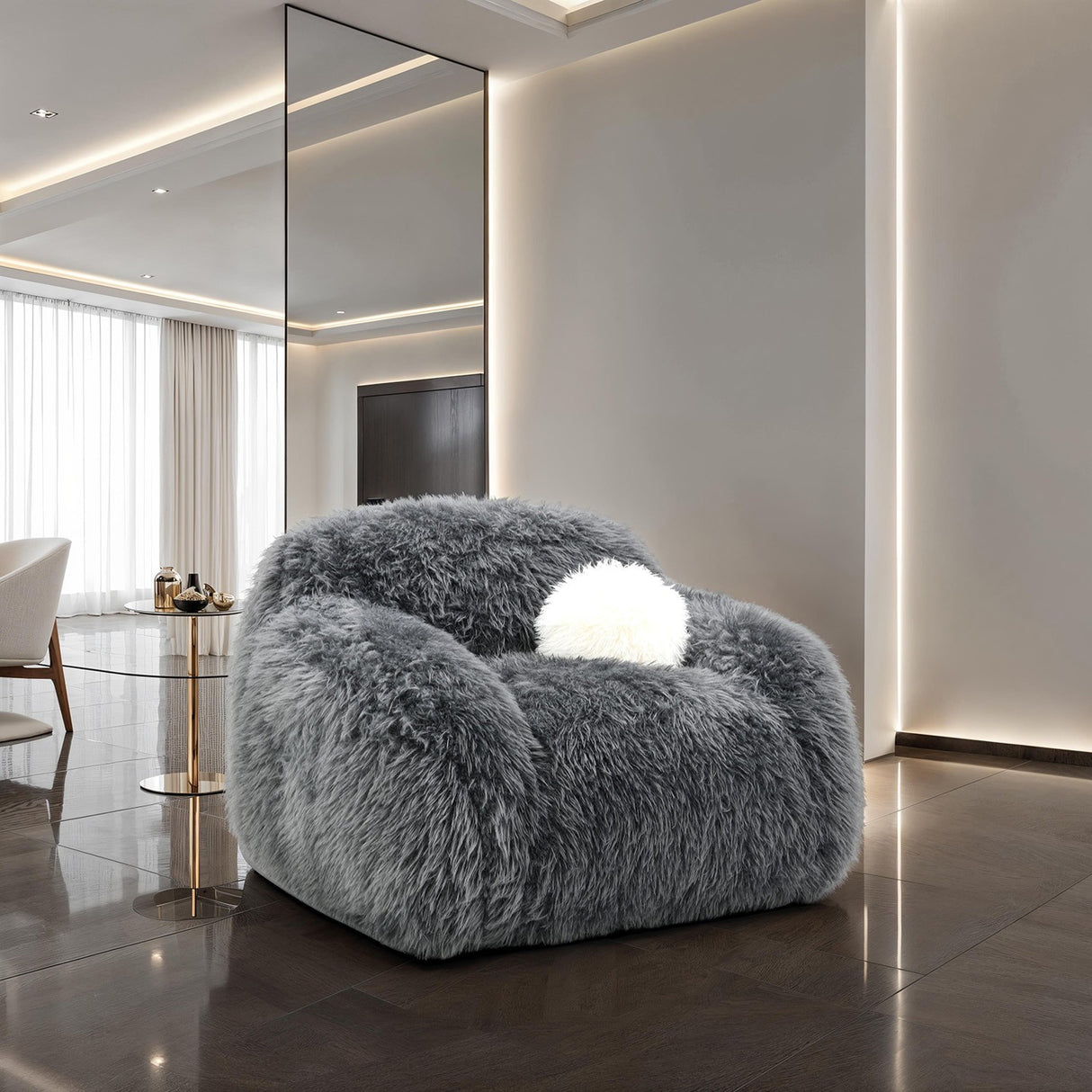 Darwen Dark Gray Swivel Chair from Furniture of America - Luna Furniture