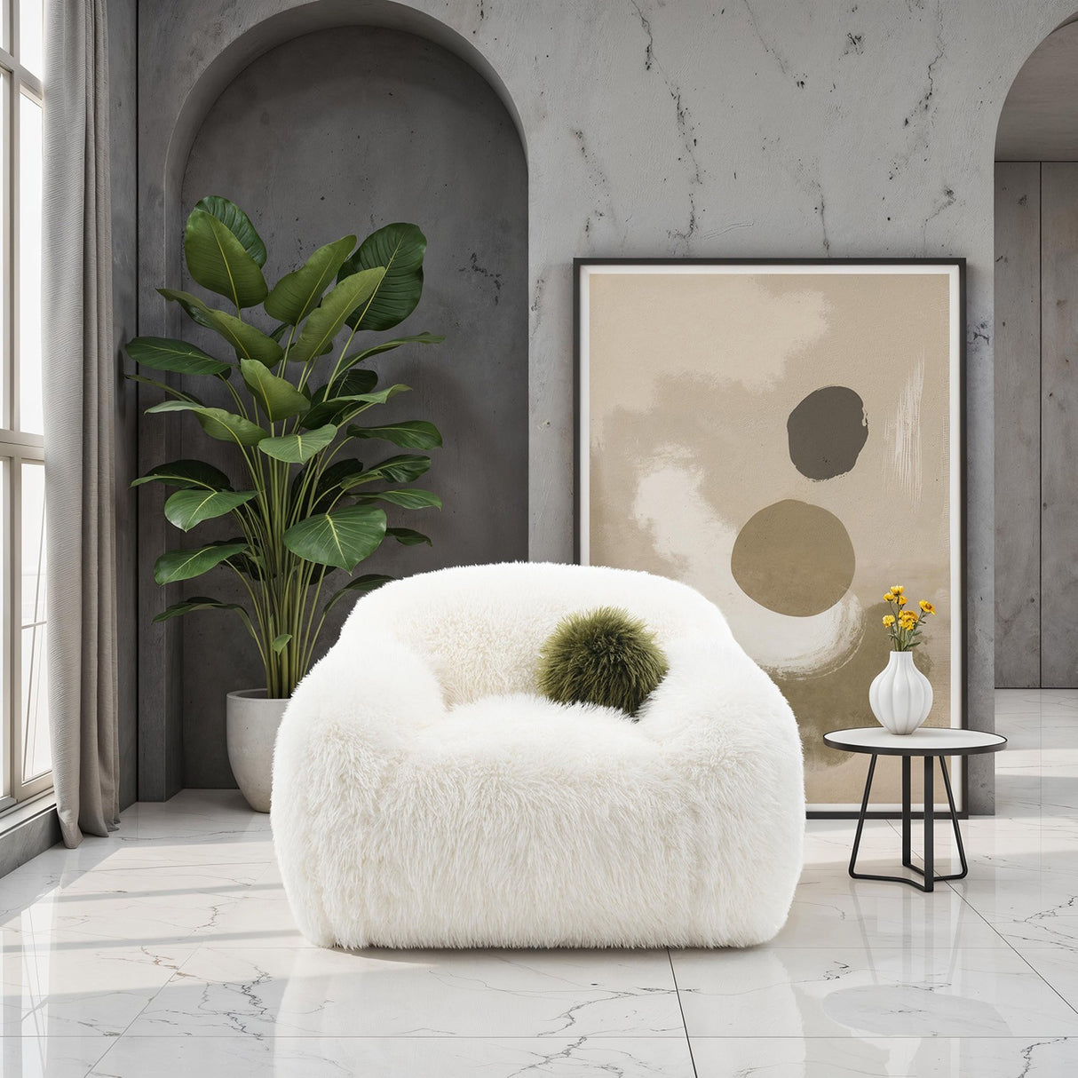 Darwen White Swivel Chair from Furniture of America - Luna Furniture