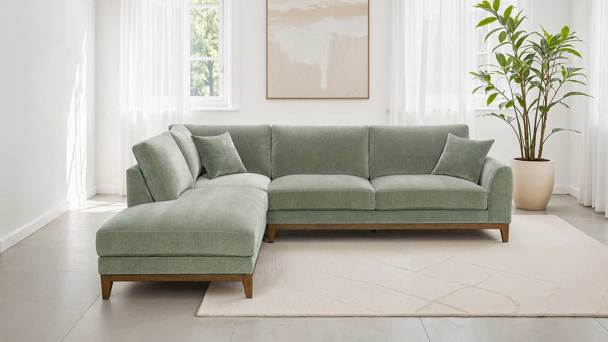 Watton Olive Green LAF Chaise Sectional from Furniture of America - Luna Furniture