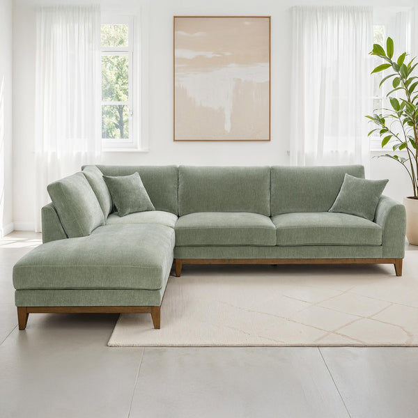 Watton Olive Green LAF Chaise Sectional