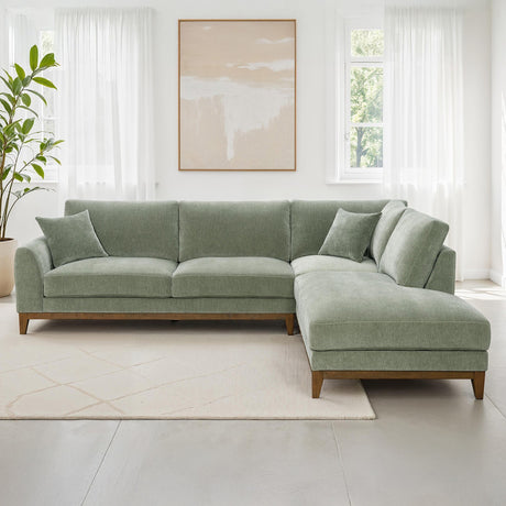 Watton Olive Green RAF Chaise Sectional from Furniture of America - Luna Furniture