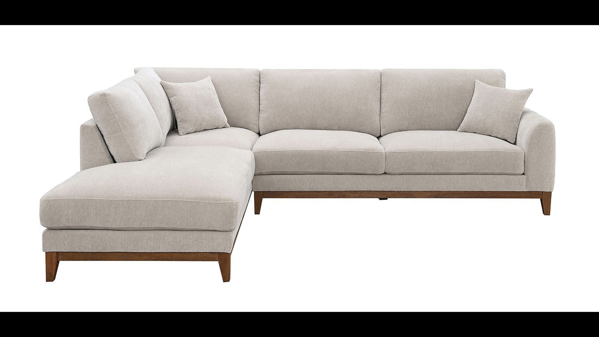 Watton Light Gray LAF Chaise Sectional from Furniture of America - Luna Furniture