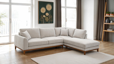 Watton Light Gray RAF Chaise Sectional from Furniture of America - Luna Furniture