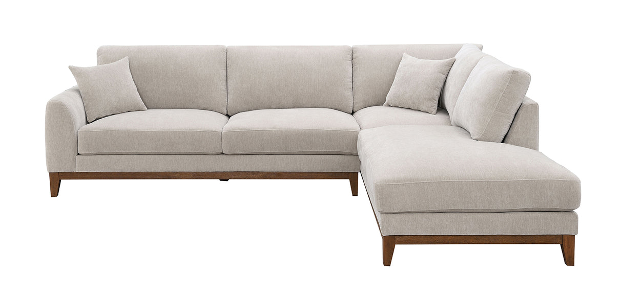 Watton Light Gray RAF Chaise Sectional from Furniture of America - Luna Furniture