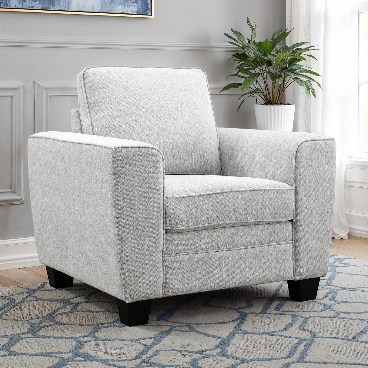 Enea Light Gray Chair from Furniture of America - Luna Furniture