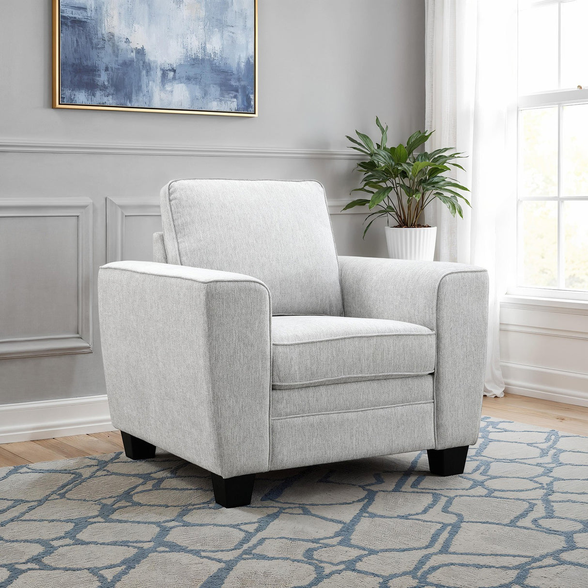 Enea Light Gray Chair from Furniture of America - Luna Furniture