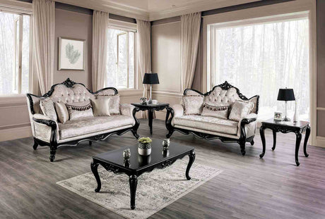 Acapulco Black/Off-White Chair from Furniture of America - Luna Furniture