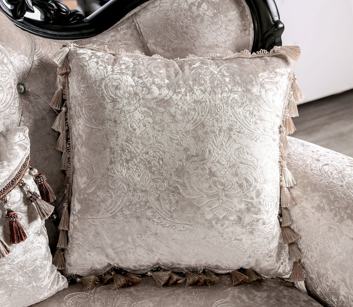 Acapulco Black/Off-White Loveseat from Furniture of America - Luna Furniture