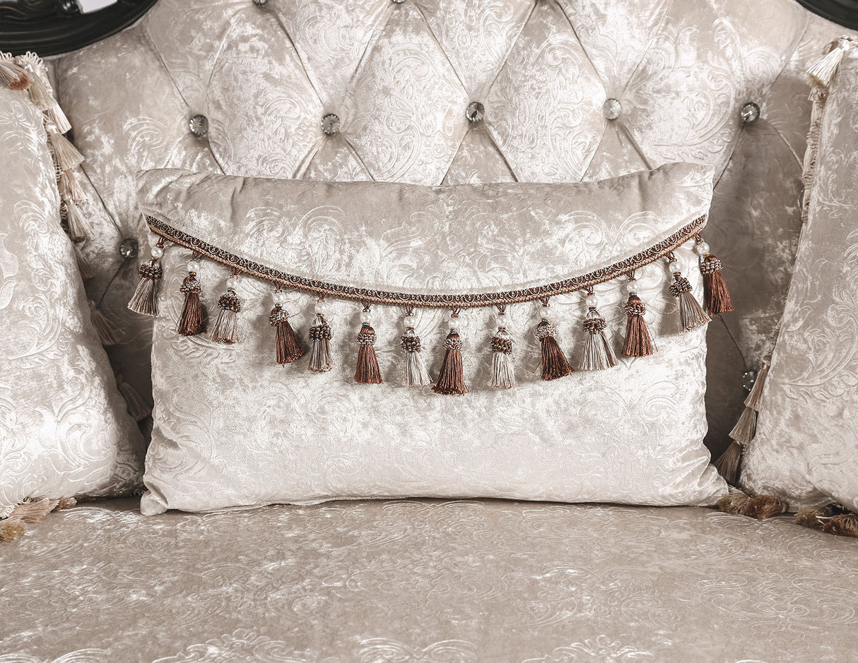 Acapulco Black/Off-White Loveseat from Furniture of America - Luna Furniture